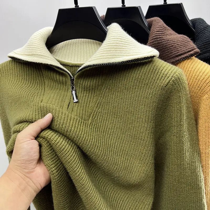 Luxe Half-zip Knit Sweater