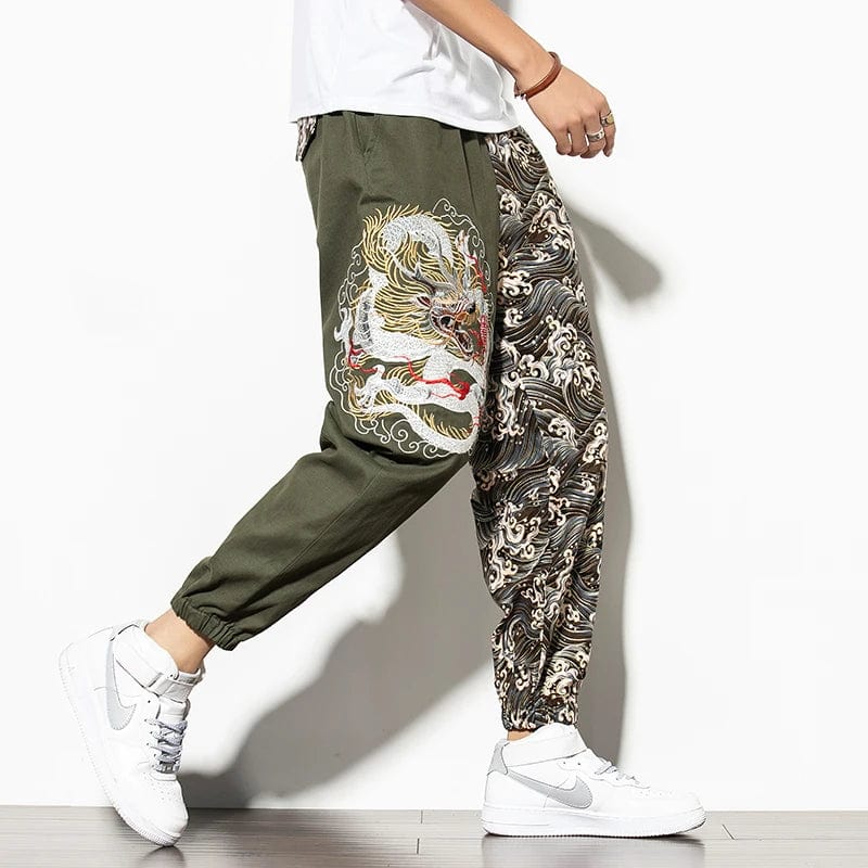 Kaito Dragon Embroidered Joggers