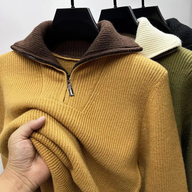 Luxe Half-zip Knit Sweater