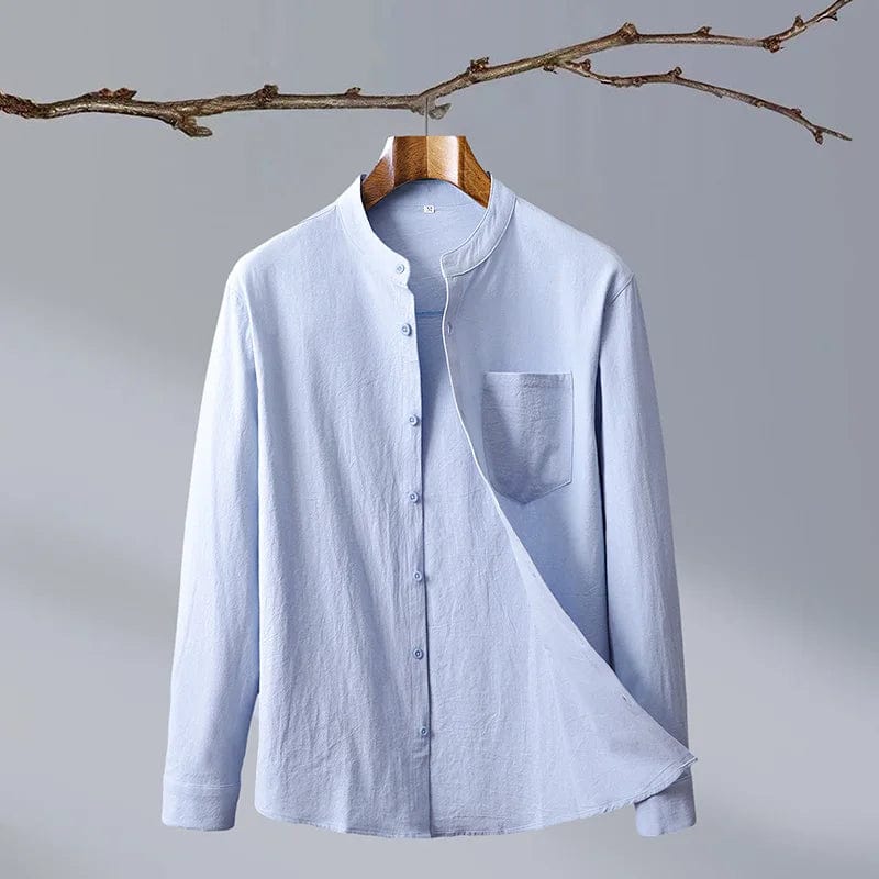 2024-New Fashion Cotton Linen Crepe Business Matching Outdoor Travel Trend Slim Men's Long-sleeved Shirt Casual Matching Shirt