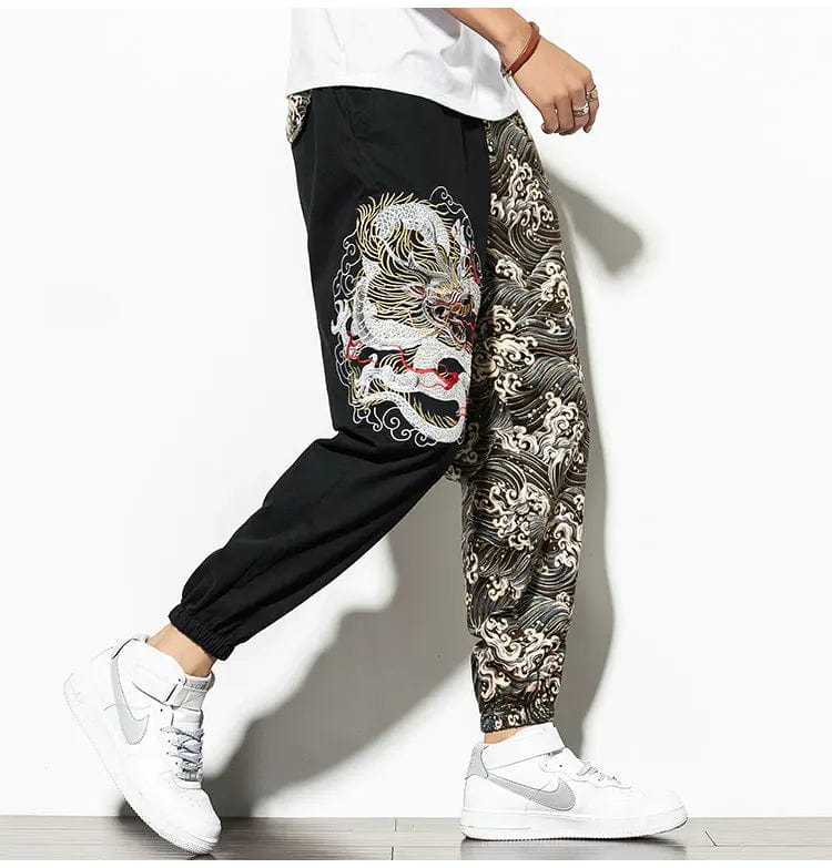 Kaito Dragon Embroidered Joggers