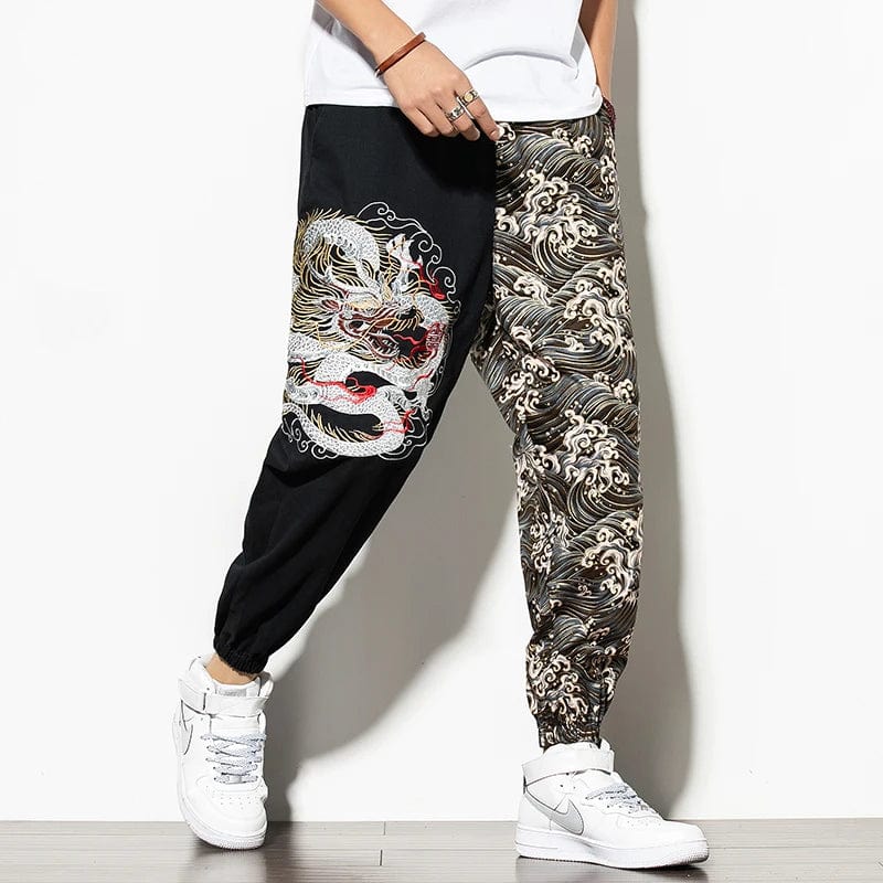 Kaito Dragon Embroidered Joggers