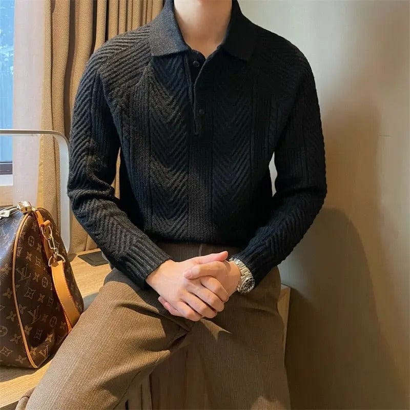 Classic Italian Knitted Polo Sweatshirt