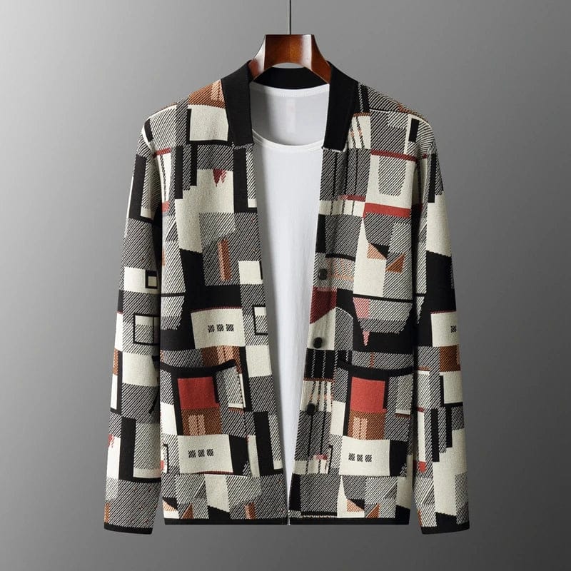 Ezrah Abstract Wool Cardigan